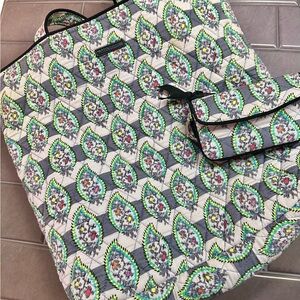 Vera Bradley Paisley Stripes Tote Bag with Matching wallet